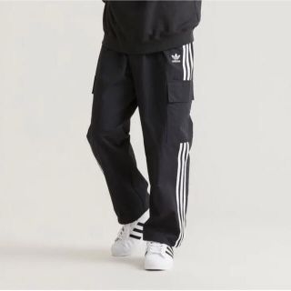 アディダス(adidas)のadidas アディダス カーゴパンツ ナイロン トラックパンツ 黒 ブラック(ワークパンツ/カーゴパンツ)