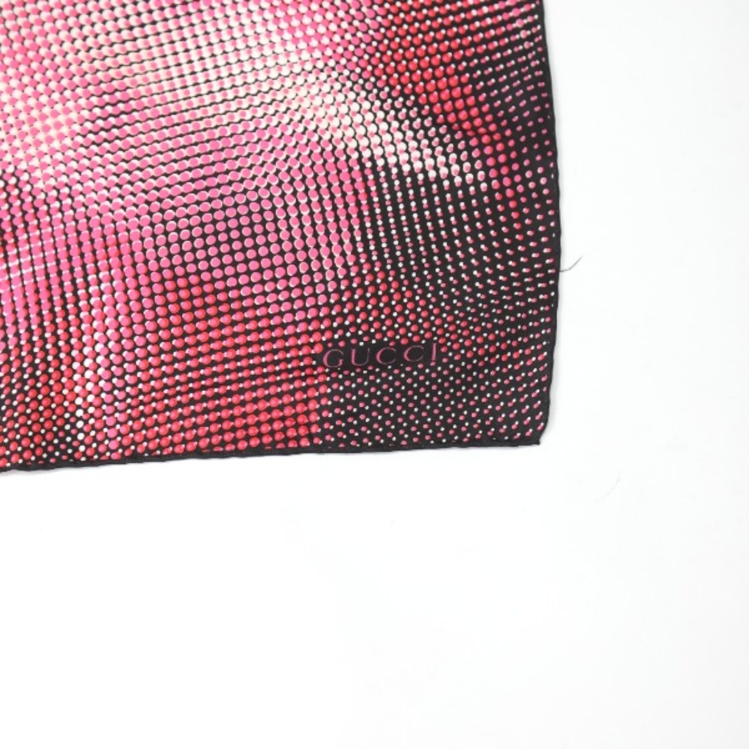 Gucci(グッチ)のグッチ  スカーフ ピンク×ブラック  GUCCI ドット スカーフ レディースのファッション小物(バンダナ/スカーフ)の商品写真