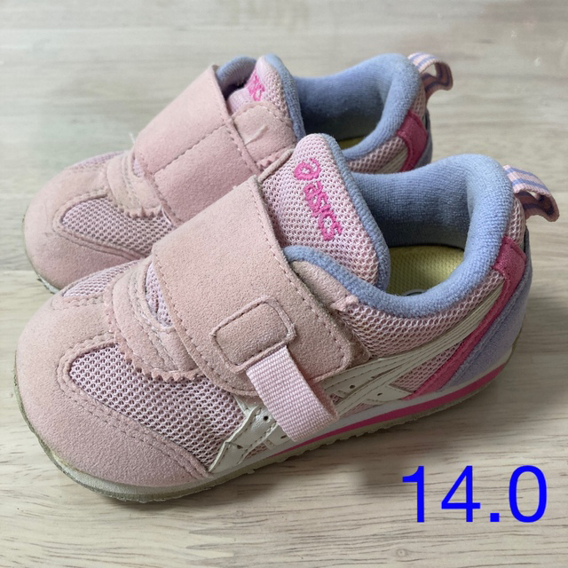 asics(アシックス)のasics アシックス スニーカー アイダホ 14cm ピンク キッズ/ベビー/マタニティのベビー靴/シューズ(~14cm)(スニーカー)の商品写真