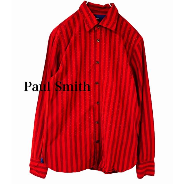 Paul Smith - 美品 Paul Smith ストライプ ドット柄 シャツ 赤 青