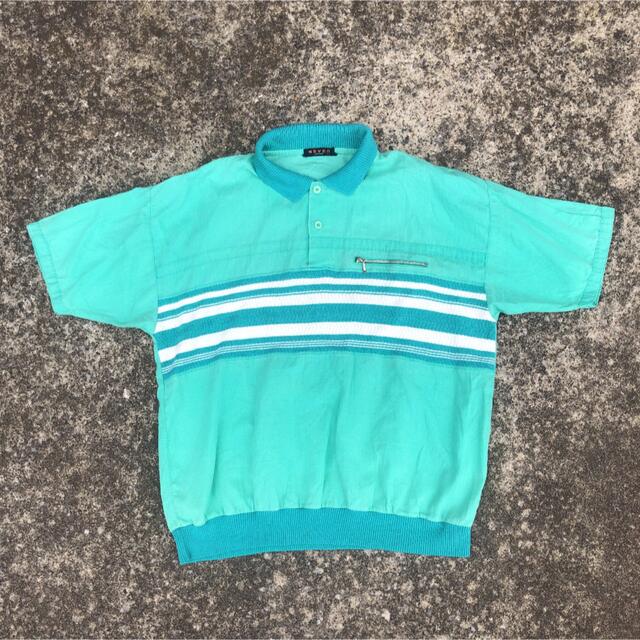Vintage 80’s 半袖 ニット ポロシャツ グリーン 90’s 70’s