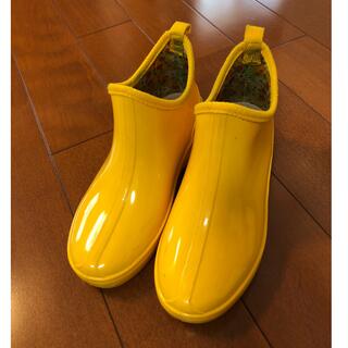 長靴 21センチ キッズ　ショートブーツ レインブーツ 黄色(長靴/レインシューズ)