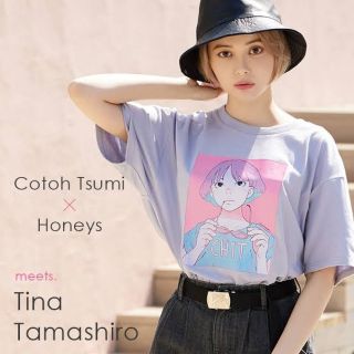 ハニーズ(HONEYS)の【24時間以内に発送 】Honeys 古塔つみ イラストプリントTシャツ(Tシャツ(半袖/袖なし))