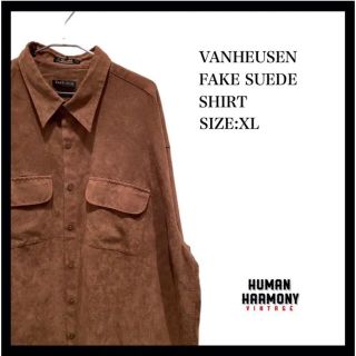 VANHEUSEN FAKE  SUEDE SHIRT フェイクスエードシャツ(シャツ)