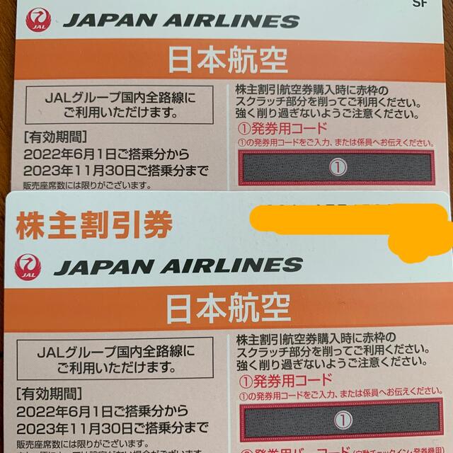 JAL 株主割引券２枚 & 株主優待冊子１冊 1