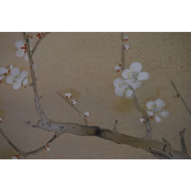真作三宅凰白/白梅小禽図/掛軸宝船 J