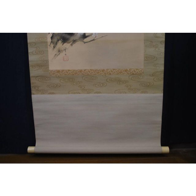 真作三宅凰白/白梅小禽図/掛軸宝船 J