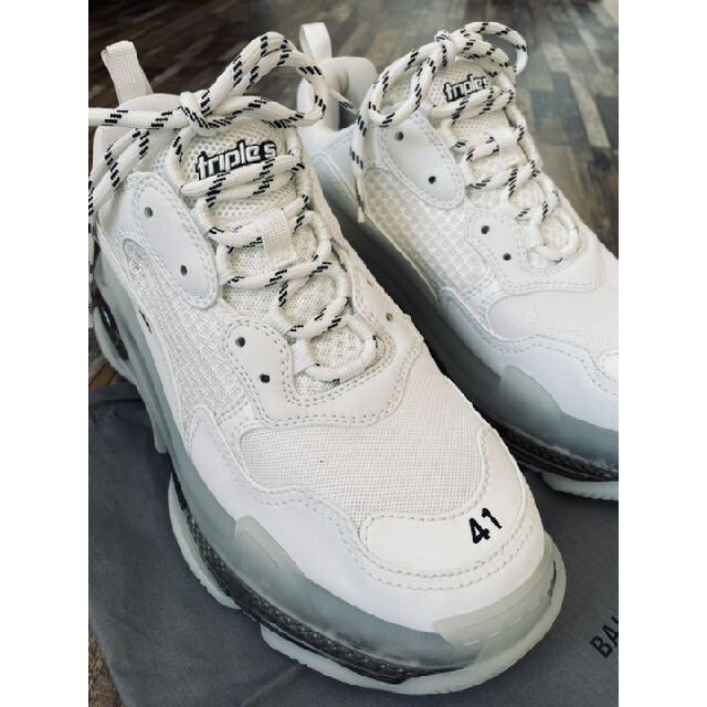 低価再入荷 Balenciaga - バレンシアガ トリプルS ホワイト✖クリア
