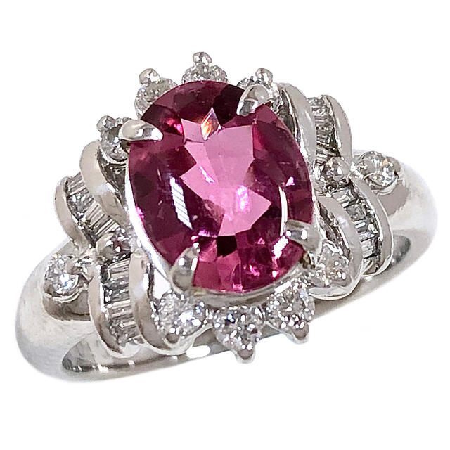 ピンクトルマリン 1.54ct ダイヤ Pt900 ダイヤモンド リング 指輪