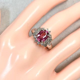 ピンクトルマリン 1.54ct ダイヤ Pt900 ダイヤモンド リング 指輪