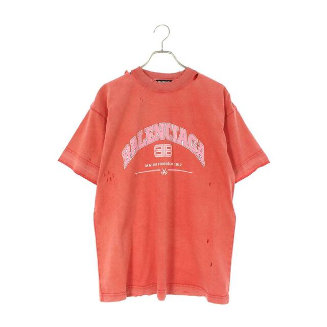 バレンシアガ  22SS  612966 TLVJ1 Maison Balenciagaクラッシュ加工Tシャツ メンズ M