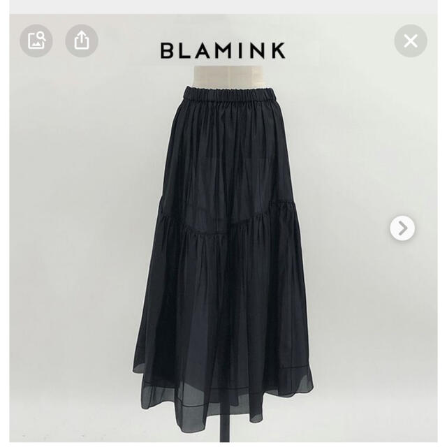 BLAMINK(ブラミンク)のBLAMINK  シルクギャザーロングスカート レディースのスカート(ロングスカート)の商品写真