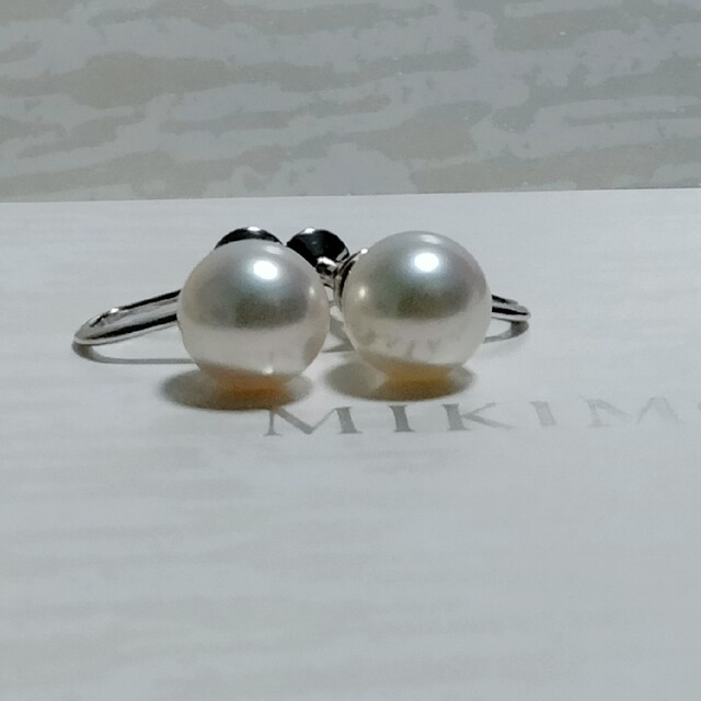 MIKIMOTO - 美品 ミキモト K18 パールイヤリング 約8.5ミリ ホワイト