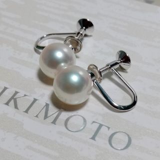 ミキモト(MIKIMOTO)の美品　ミキモト K18 パールイヤリング　約8.5ミリ　ホワイトゴールド　大珠(イヤリング)