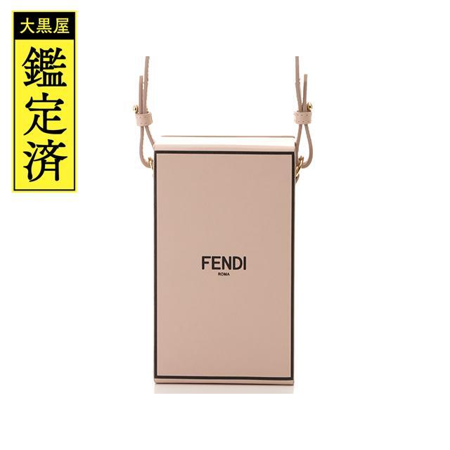 FENDI - フェンディ　ボックス型ショルダーバッグ　ピンクベージュ　8BT339【430】
