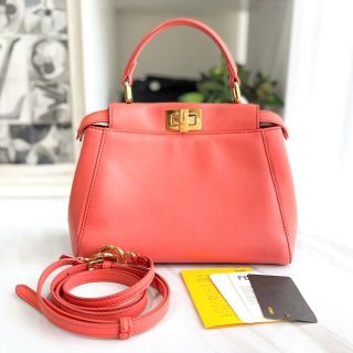 フェンディ(FENDI)の美品☆　フェンディ　ピーカブー　ミニ　2way　ハンドバッグ　レザー(ハンドバッグ)