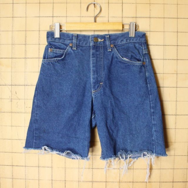 USA製 Lee カットオフデニムショートパンツW28レディースキッズss110ショートパンツ