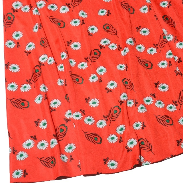 HANAE MORI(ハナエモリ)のレトロ古着　ハナエモリ　バンロン　フォー　ヴィヴィッド　ストレッチ　花柄スカート レディースのスカート(ひざ丈スカート)の商品写真