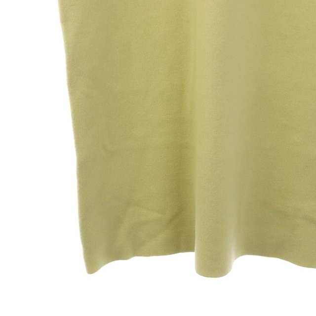エブール ebure ウール Vネック ニットワンピース ロング 長袖 黄緑 レディースのワンピース(ロングワンピース/マキシワンピース)の商品写真