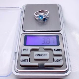 美品❣️【正規品】K14 ホワイトゴールド リング ハートモチーフ 2連