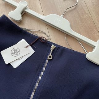 エルメス(Hermes)のご専用　HERMES エルメス　2021 ss スカート　34 ネイビー(ひざ丈スカート)