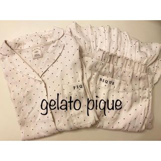 ジェラートピケ(gelato pique)のジェラートピケ❤︎ピローモチーフサテン上下セット(ドット)(ルームウェア)