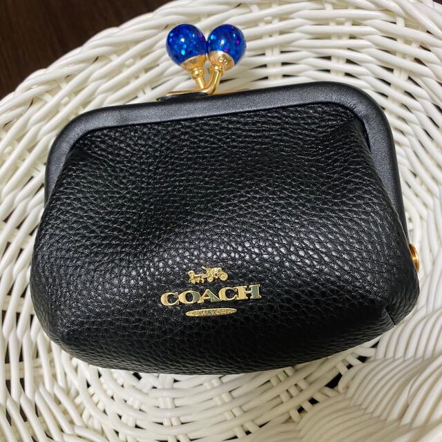 COACH がま口 キスロック ブラック コインケース メイクポーチ