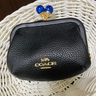 コーチ(COACH)のCOACH がま口 キスロック ブラック コインケース メイクポーチ (コインケース)