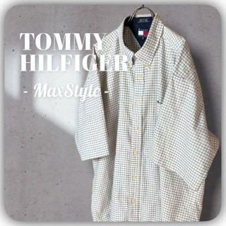 トミーヒルフィガー(TOMMY HILFIGER)の【TOMMY HILFIGER】古着 トミーヒルフィガー 半袖 チェック柄 刺繍(シャツ)