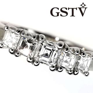 GSTV Pt950 アッシャーカット ダイヤモンド リング 0.50ct(リング(指輪))