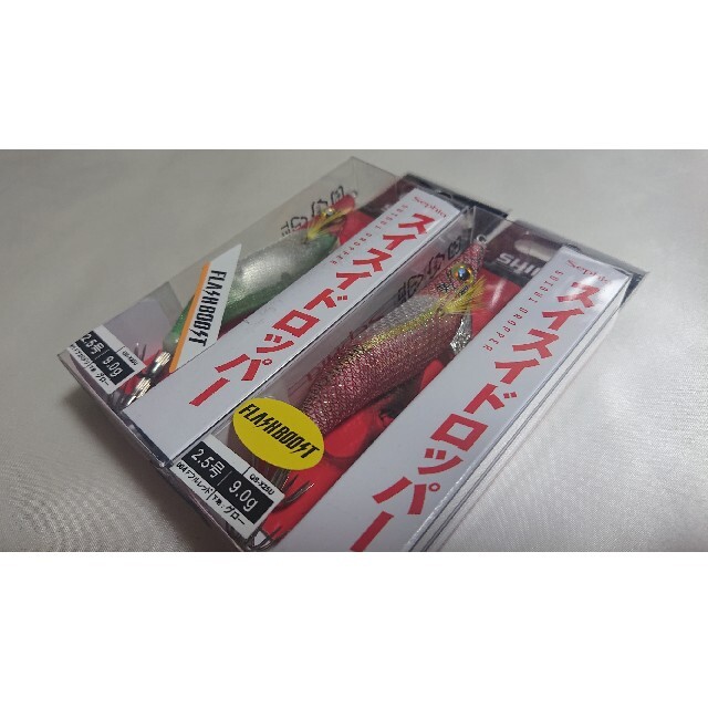 SHIMANO(シマノ)のシマノ エギ  スイスイドロッパー2.5号 フラッシュブースト アカミドリ スポーツ/アウトドアのフィッシング(ルアー用品)の商品写真