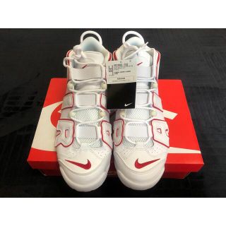 ナイキ(NIKE)のNIKE AIR MORE UPTEMPO WHITE/VARSITY RED(スニーカー)