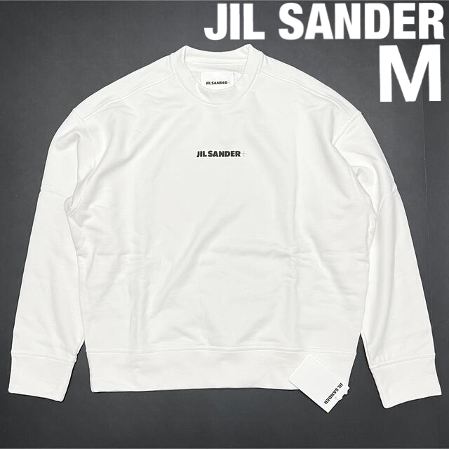 新品 JIL SANDER ジルサンダー ロゴ スウェット トレーナー M 白