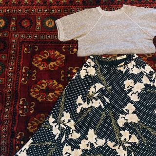【絶品】スカートused 花柄フレアスカート