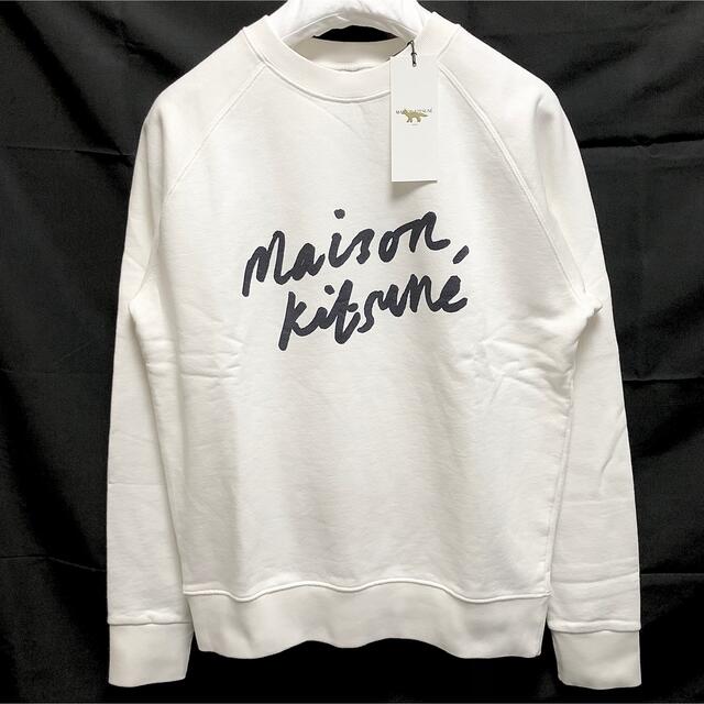 M 新品 メゾンキツネ HANDWRITING ロゴ スウェット トレーナー 白 | フリマアプリ ラクマ