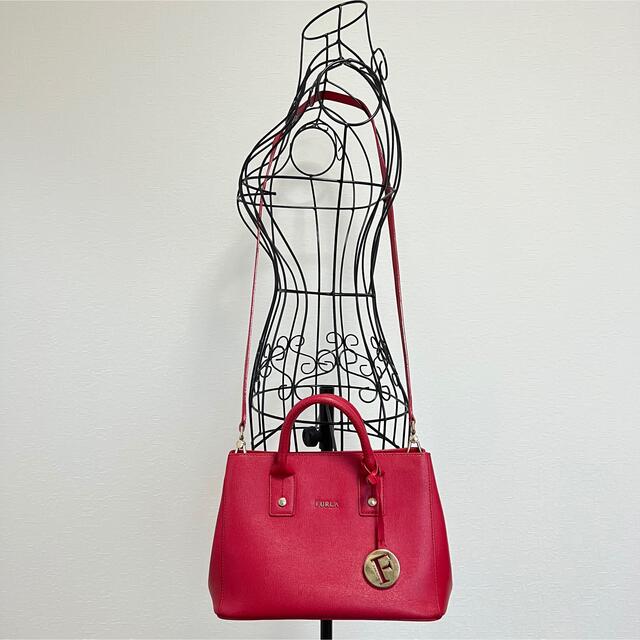 販促通販 【美品】フルラ FURLA 赤 ハンドバック ハンドバッグ