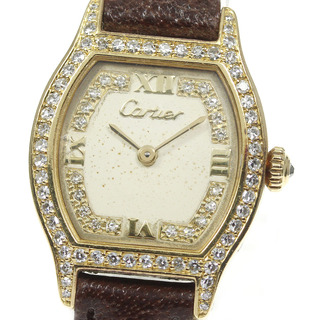 カルティエ(Cartier)の【CARTIER】カルティエ トーチェ K18YG アフターダイヤ(ベゼル&文字盤) クォーツ レディース(腕時計)