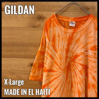 ギルタン(GILDAN)の【GILDAN】タイダイ柄 Tシャツ ワンポイント バックロゴ XL us古着(Tシャツ/カットソー(半袖/袖なし))