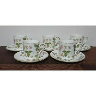 ウェッジウッド(WEDGWOOD)のウェッジウッド・ワイルドストロベリー  デミタスカップ&ソーサー５客(食器)