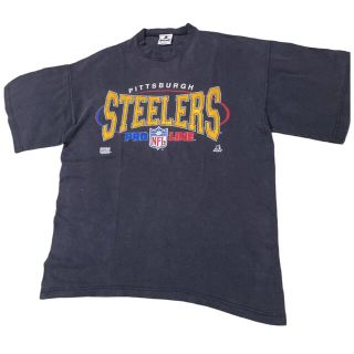 ステューシー(STUSSY)の【90s 希少品】steelers Tシャツ　アメリカ製　Lサイズ　プリント(Tシャツ/カットソー(半袖/袖なし))