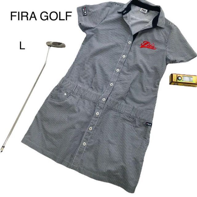 FIRA GOLF チュニック　ワンピース　ストライプ　ワッペン　Lサイズ