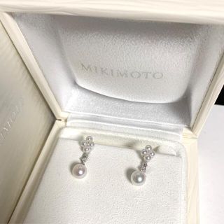 ミキモト(MIKIMOTO)の【ご専用　超美品】ミキモトパールイヤリングk18ダイヤ付き(イヤリング)