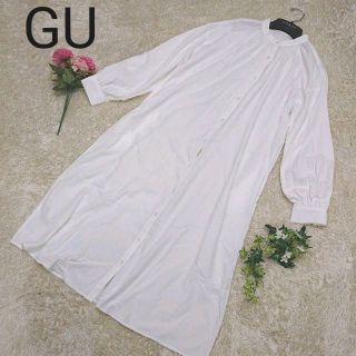 ジーユー(GU)の《美品》GU コットン シャツワンピース 長袖(ひざ丈ワンピース)