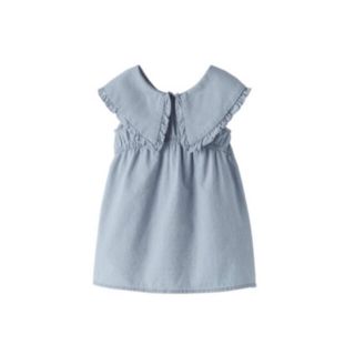 ザラキッズ(ZARA KIDS)のmaa様 専用＊【ZARA KIDS】ピーターパンカラーシャンブレーワンピース(ワンピース)