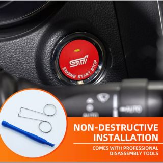 【送料無料】STI エンジン プッシュ スタート スイッチ カバー(車内アクセサリ)