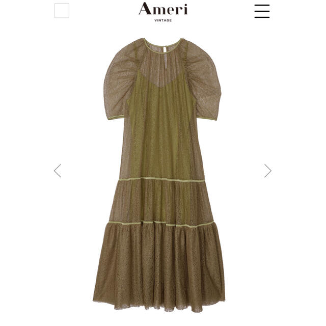 Ameri VINTAGE(アメリヴィンテージ)のMEDI MELON TULLE LAYERED DRESS レディースのワンピース(ロングワンピース/マキシワンピース)の商品写真