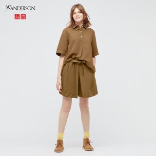 ジェイダブリューアンダーソン(J.W.ANDERSON)のUNIQLO JW ANDERSON リネンブレンドショートパンツ L(カジュアルパンツ)