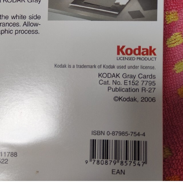 KODAK  Gray CardsNo.E152 7795 R−27 スマホ/家電/カメラのカメラ(その他)の商品写真