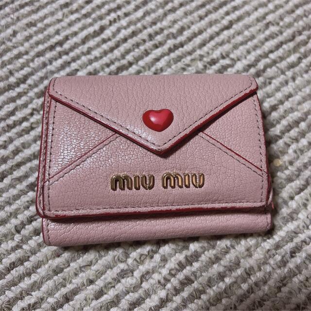 マドラスラブレターmiumiu ミュウミュウ　マドラスラブレター　三つ折り財布