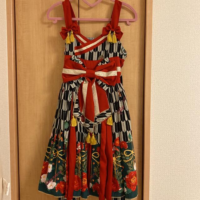 激安単価で metamorphose temps メタモ様♡ハイカラ小町JSK♡和ロリ 海底パイプライン メタモ様♡雪うさぎ柄OP♡和ロリ♡ ひざ丈ワンピース